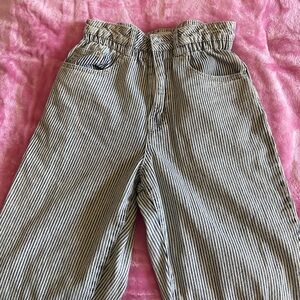 Forever 21 Navy Blue and White Striped Pants